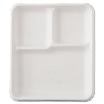 Chinet® Heavy-weight Molded Fiber Cafeteria Trays, 6-compartment, 12.5  X 8.5, White, 500-carton freeshipping - TVN Wholesale